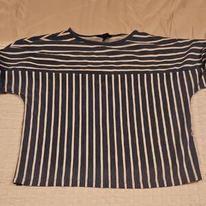 Banana Republic Navy and White Striped Tee